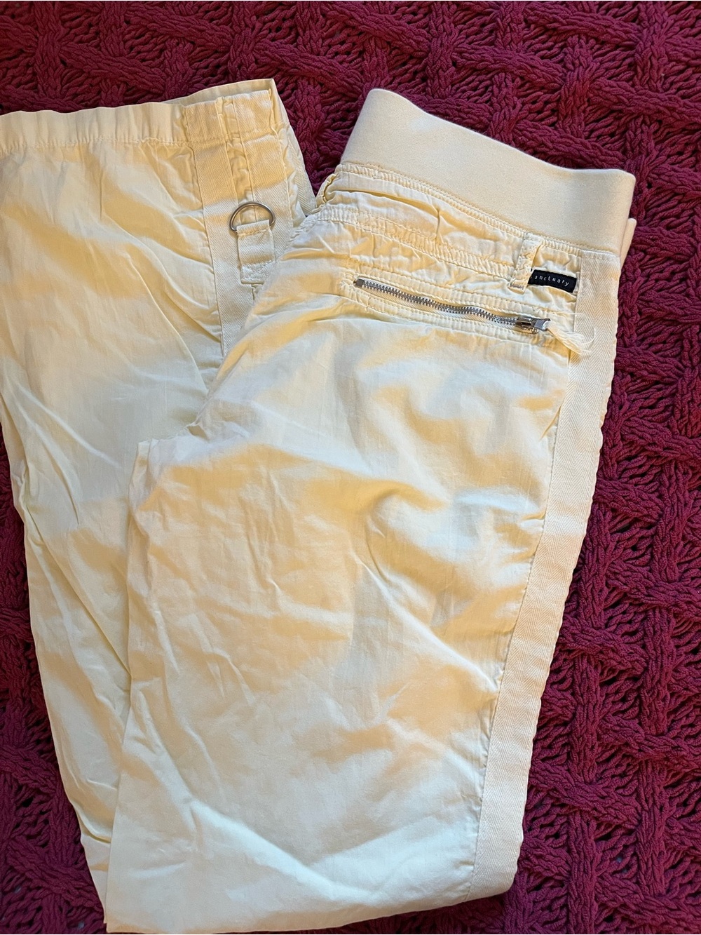 Sanctuary Light Yellow Summer Pants with Zip Pocket